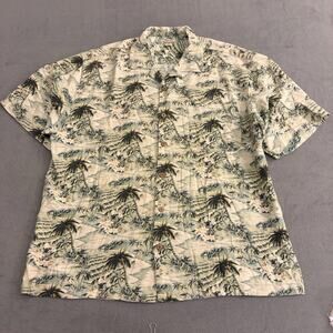 Tommy Bahama Shirt L Multicolored Floral Hawaiian Short Sleeve Silk Button Up